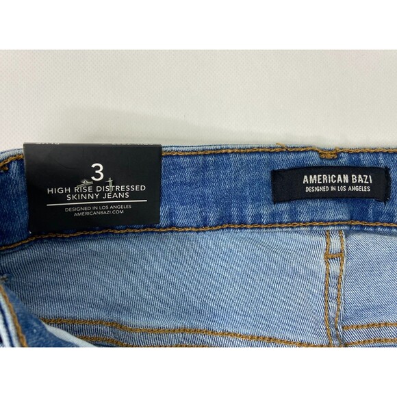 American Bazi Women Size 3 Jeans High Rise Skinny Distressed NWT - Picture 11 of 15